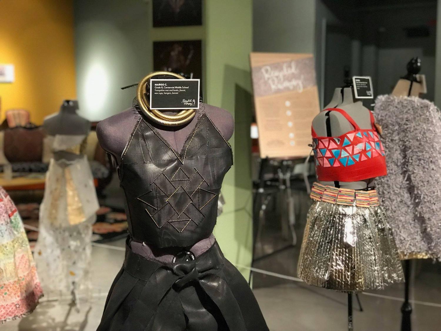 Recycled Runway couture on display at CU Museum of Natural History