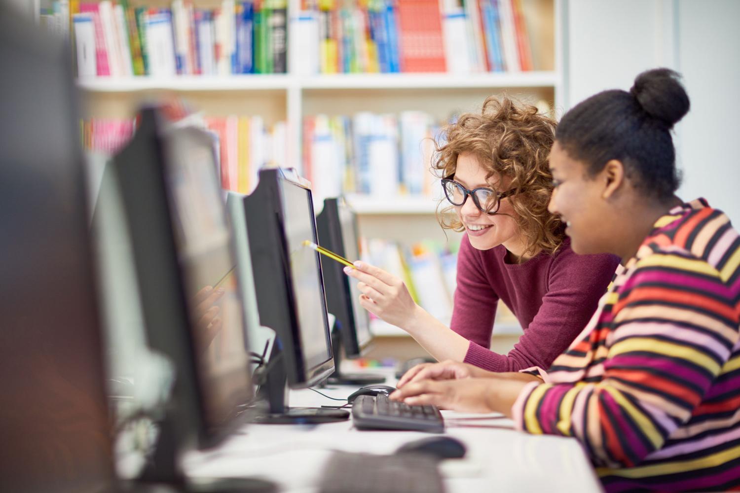 students in a computer lab