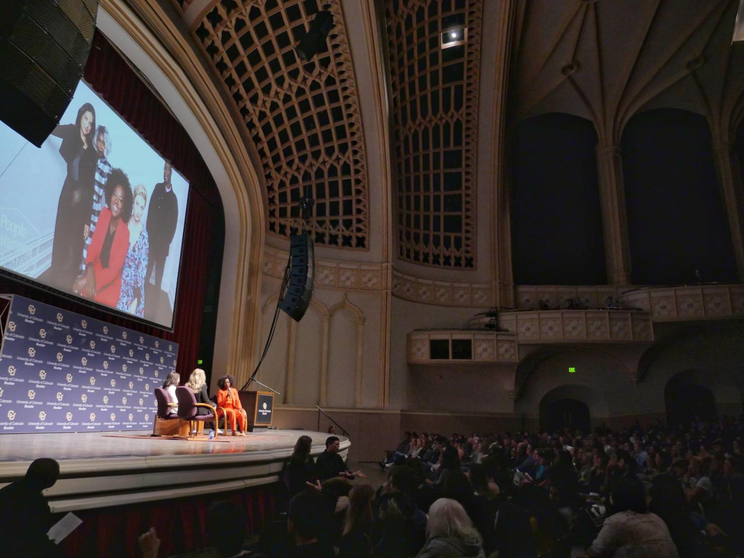 Award-winning actress and producer Viola Davis spoke on campus, hosted by the Cultural Events Board and Distinguished Speakers Board. Photo by Glenn Asakawa.