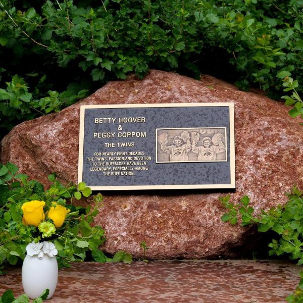 Plaque for Peggy Coppom and her late twin sister Betty Hoover