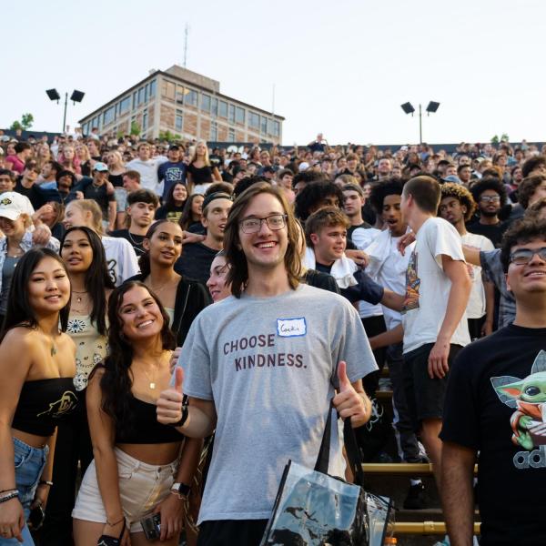 First year students attend 2021 Kickoff and Spirit Night at Folsom Field on Aug. 20, 2021. (Photo by Glenn Asakawa/University of Colorado)