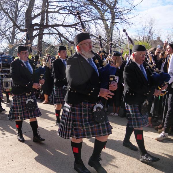 Commencement procession from Norlin Quad to Folsom Stadium