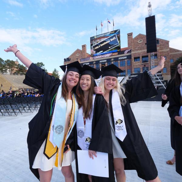 Commencement procession from Norlin Quad to Folsom Stadium