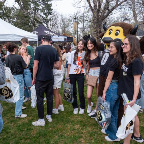 Graduating students celebrating at Grad Bash