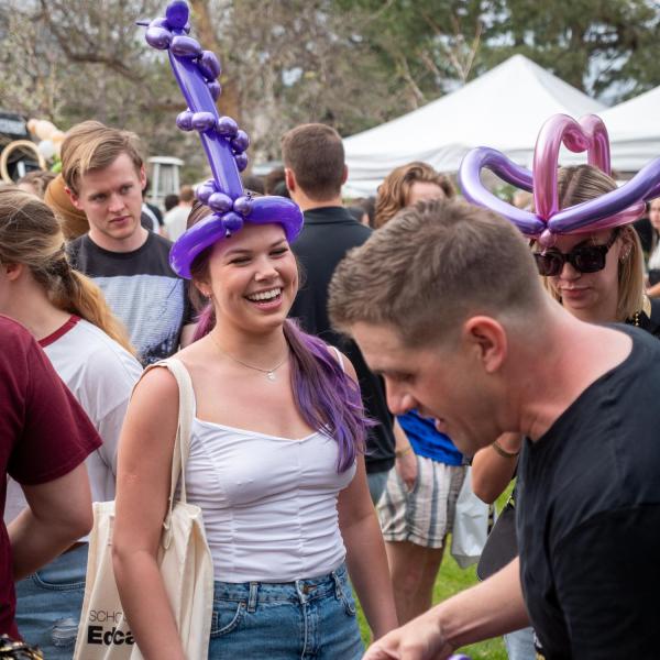 Graduating students celebrating at Grad Bash