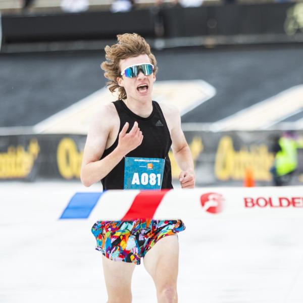 Participants finish up the race and celebrate at Folsom Field.