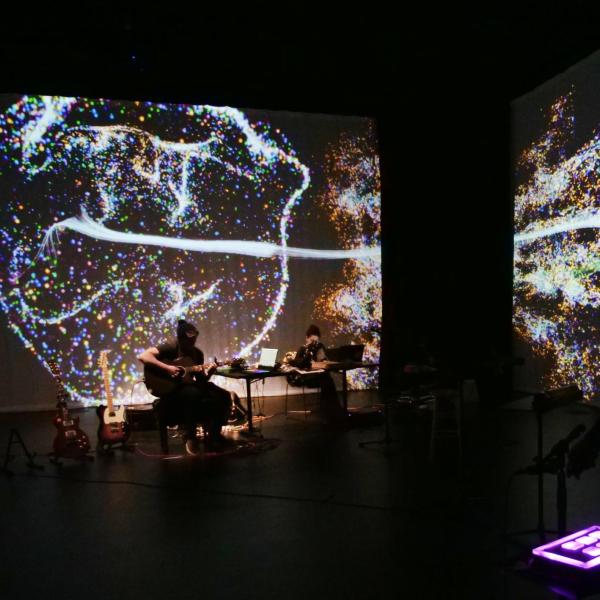 Students perform in the immersive B2 Center for Media, Arts & Performance