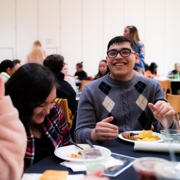 Scenes from a session titled “Empowerment Dinner 2020: Strength, Courage & Wisdom” at the CU Boulder 2020 Spring Diversity Summit. (Photo by Patrick Wine/University of Colorado)