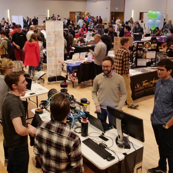 Students check out the Involvement Fair in the UMC Glenn Miller Ballroom. Photo by Casey A. Cass.