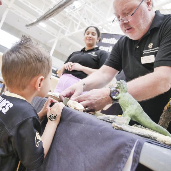 Activity tables were part of Campus Kids Day. (Photo by Casey A. Cass/University of Colorado)