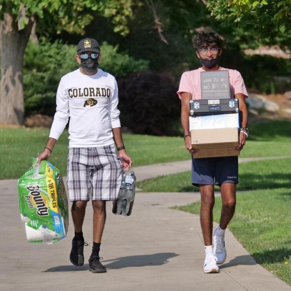 The 2021 Fall Move-In week at CU Boulder. (Photo by Casey A. Cass/University of Colorado)