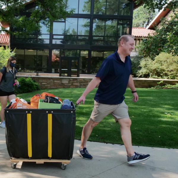 The 2021 Fall Move-In week at CU Boulder. (Photo by Casey A. Cass/University of Colorado)