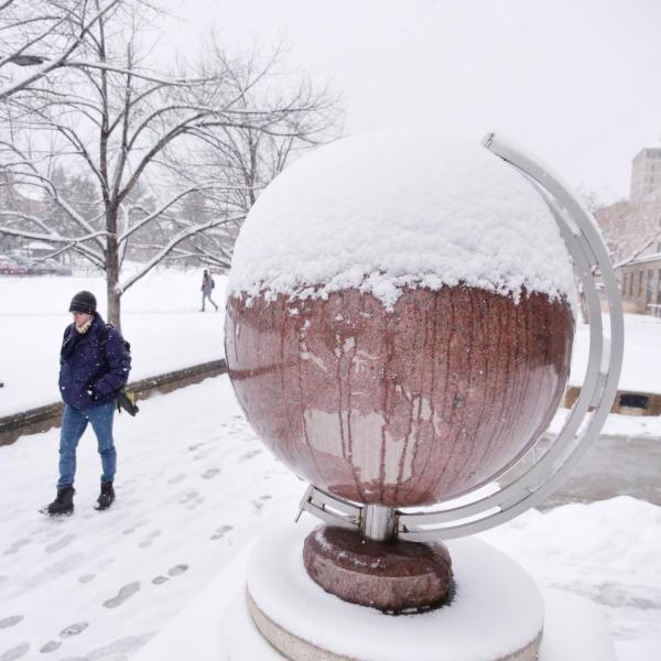 Snow on campus. Photo by Casey A. Cass.