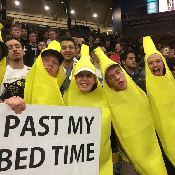 The 9 p.m. @CUBuffsMBB start time couldn’t stop the Buffs! Instagram photo by @buffsgoingbananas.
