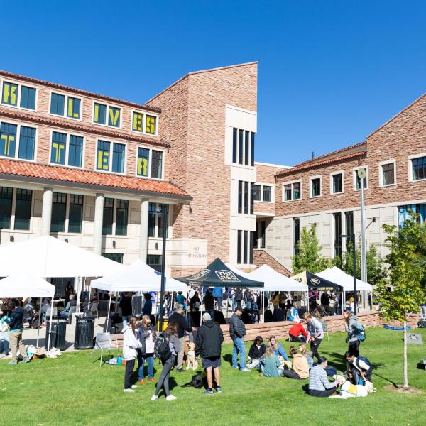 People attend the Take Care Street Fair (Courtesy of the Division of Student Affairs)