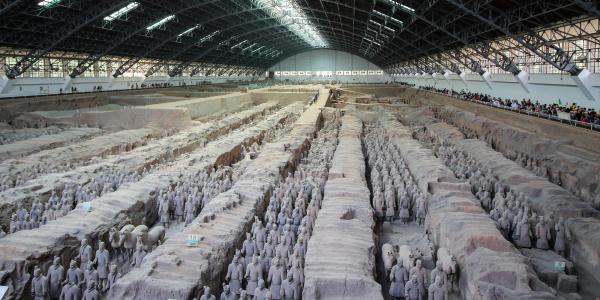 Terracotta warriors excavation site outside of Xi'an China