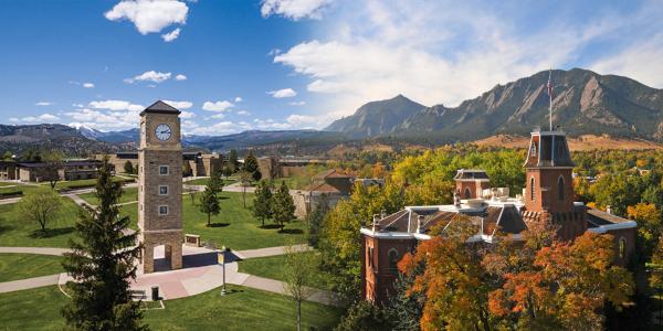A banner collage of Fort Lewis College and CU Boulder's campuses