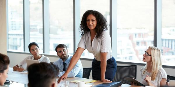 Business employees in a meeting room