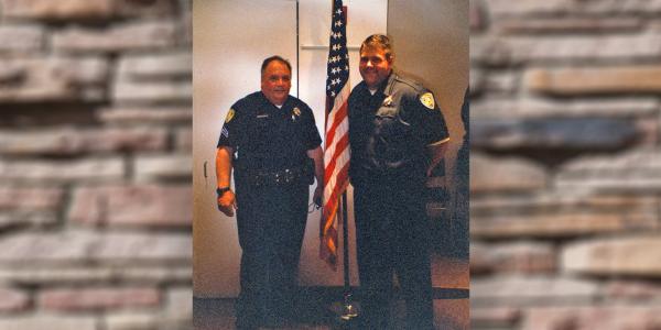  Detective Tim DeLaria and Sergeant Matt DeLaria at his police academy graduation in 1999