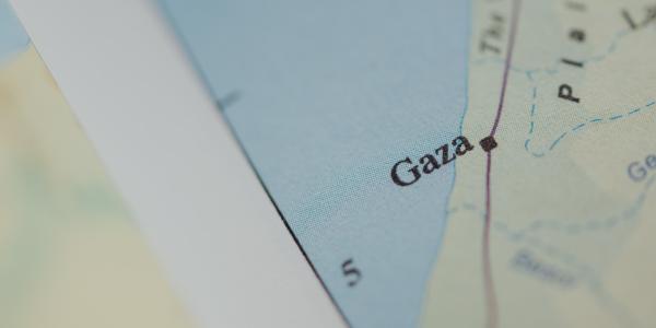 A closeup of a map showing the word Gaza. (Unsplash/CHUTTERSNAP)