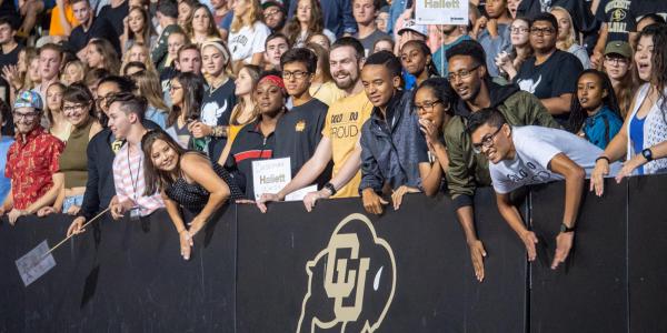 Student section at a Buffs football game