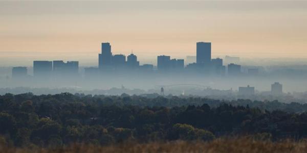 Smog, also known as ground level ozone, shown here in Denver, is a growing problem in the western United States. Credit: National Renewable Energy Laboratory