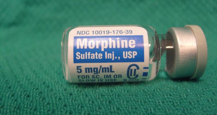 A vial of morphine