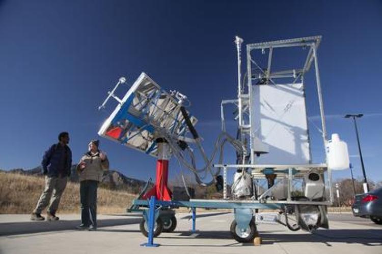 researchers with a novel solar-thermal toilet