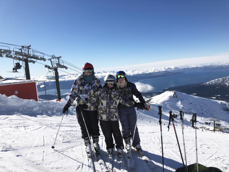 Students snow skiing in San Carlos de Bariloche, Argentina