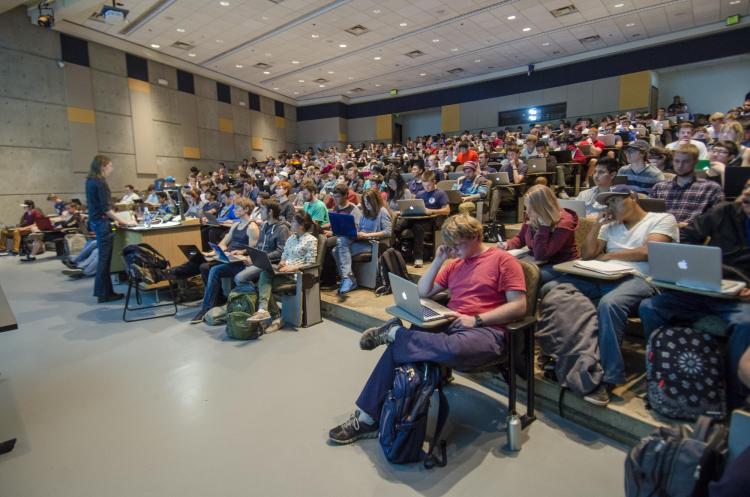 A computer science class on campus