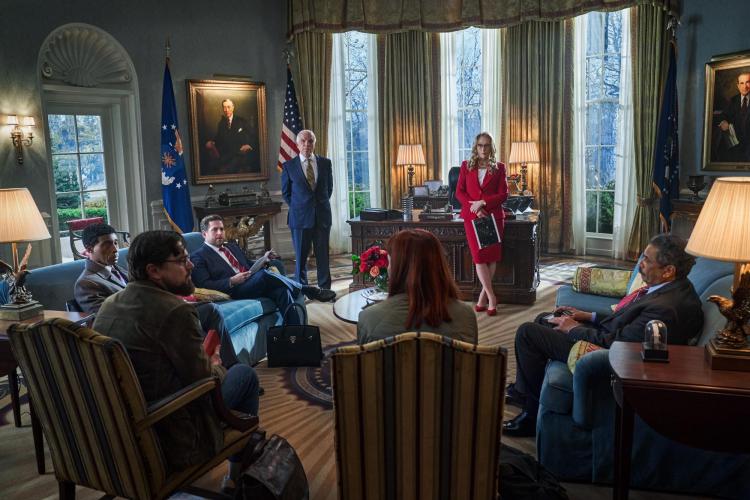 A scene from the Netflix move 'Don't Look Up' that takes place in the White House