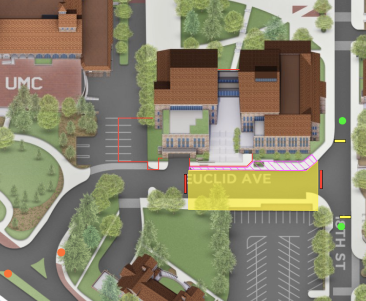 A map shows the Euclid Avenue closure zone