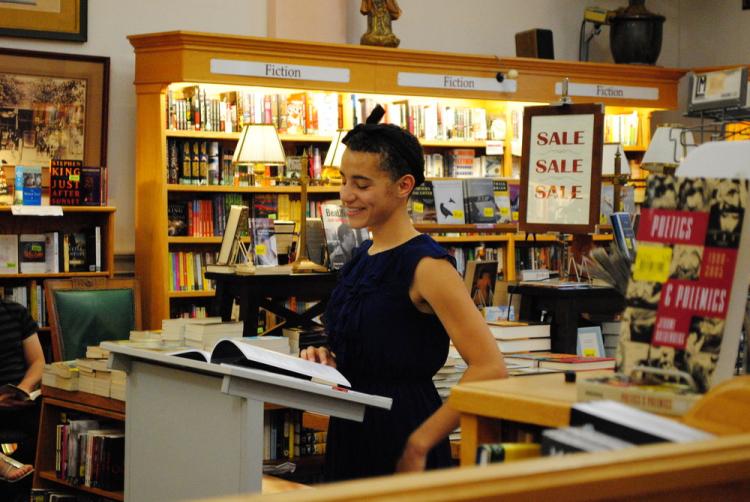 A reader at 2014 Journal Twenty Twenty event, Boulder Book Store