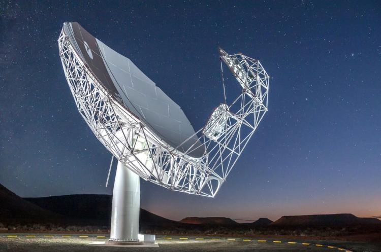 One of 64 antennas in the MeerKAT Array