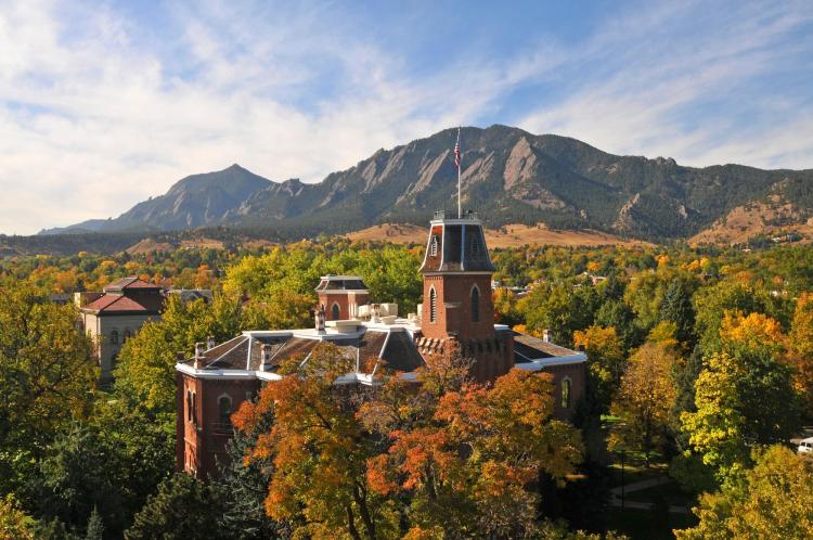 Old Main building during fall