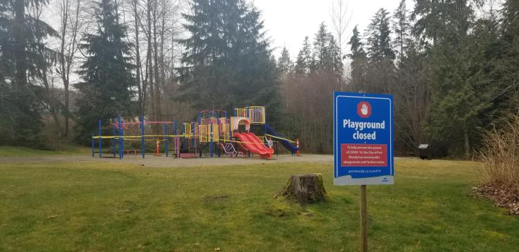 A park closed during the pandemic