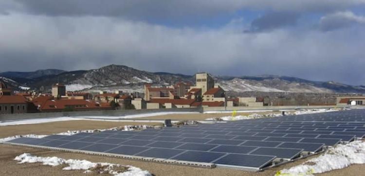 Solar energy panels on CU campus