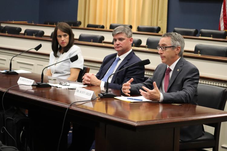 Dean Scott Adler testifying at Congressional hearing