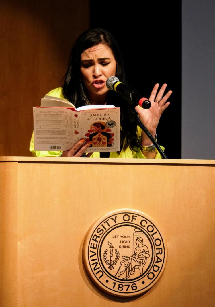 Author and Colorado native Kali Fajardo-Anstine provides the keynote speaker the CU Boulder 2020 Spring Diversity Summit. (Photo by Glenn Asakawa/University of Colorado)