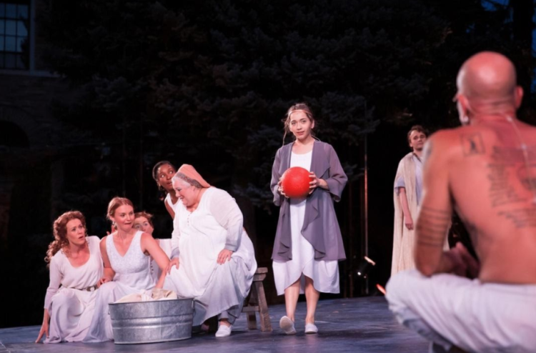 Saltis rehearses as Nausicaa in the CSF’s production of The Odyssey