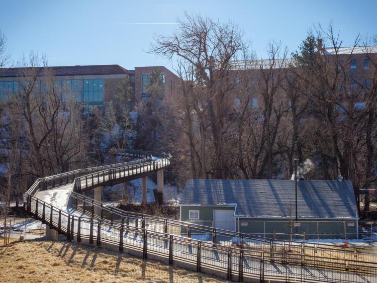 The new 19th Street Bridge connecting downtown Boulder and Main Campus