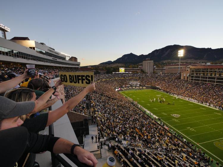 Folsom Field filled with fans.