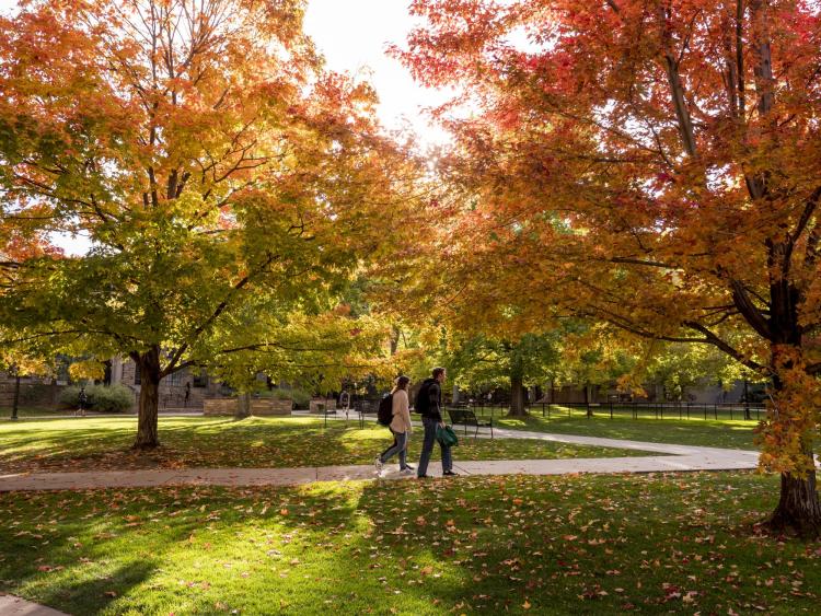 Students walk to class on the CU Boulder campus