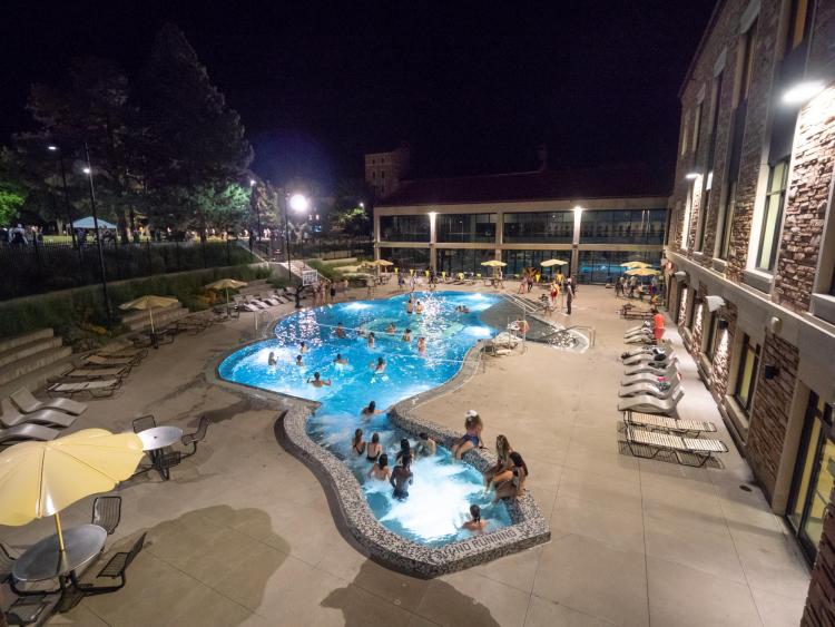 Buff Pool at night