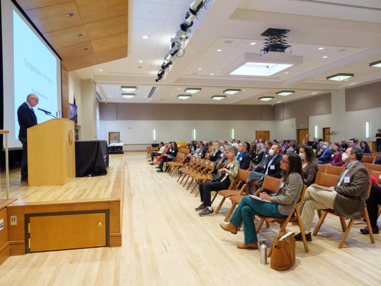 Provost Russell Moore shares his congratulations with the 2022 BFA Excellence Awardees