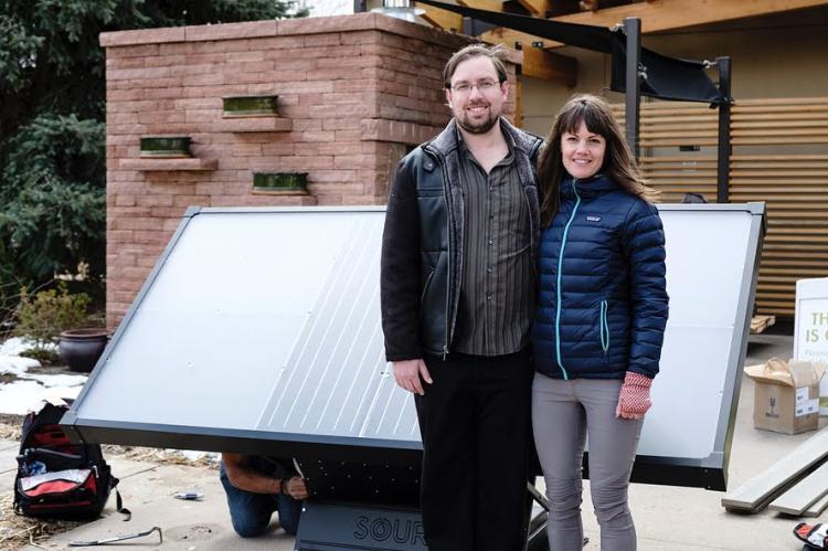 @cuboulderenvd Instagram | Emily Greenwood’s students helped install the SOURCE atmospheric water harvesting unit for their soon-to-be-built mobile greenhouse