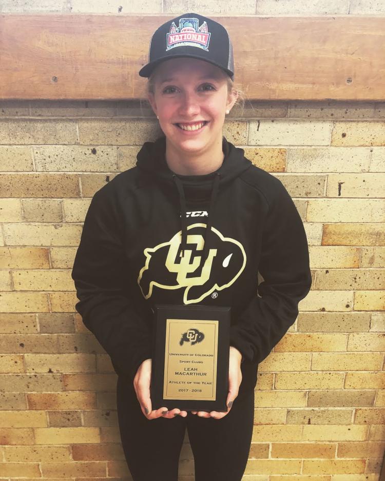 @cubuffswomenshockey Instagram | Congratulations to Leah MacArthur on being named the 2017-18 CU Club Sports Athlete of the Year!