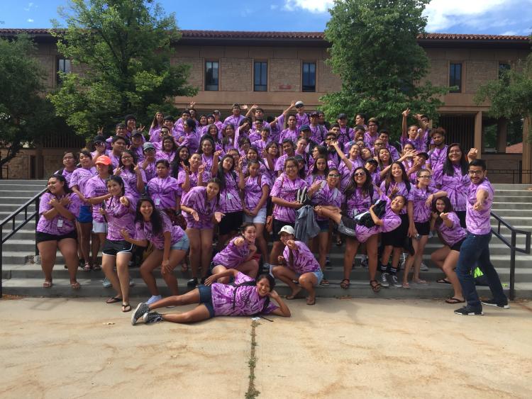 a group of Upward Bound students on the CU Boulder campus