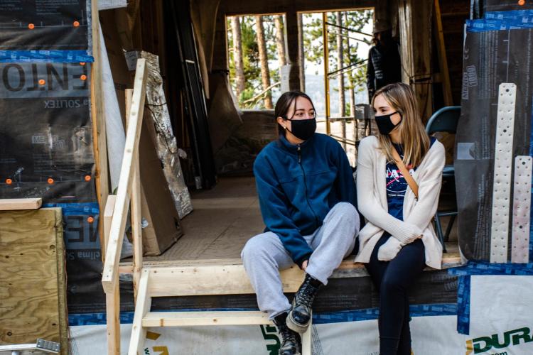 Students take a break at the house