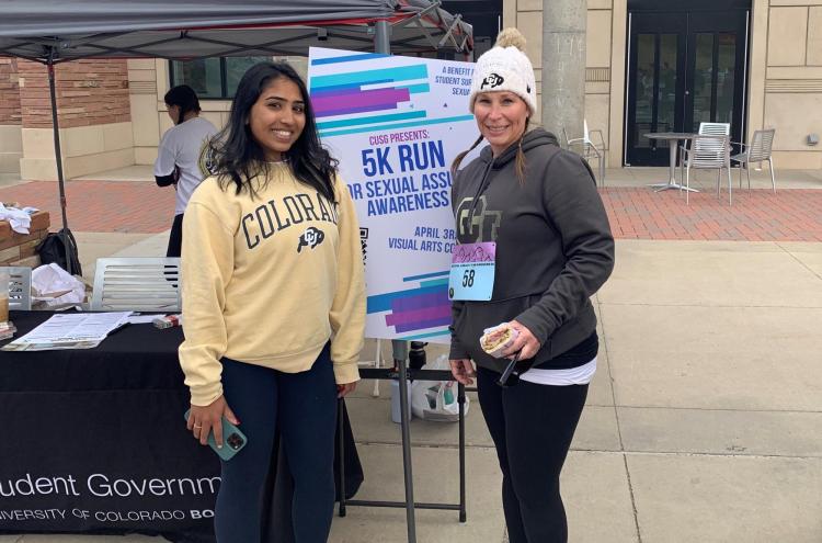 CORB member Kavya Kannan and Chief Jokerst attend a Sexual Assault Awareness Month event on campus